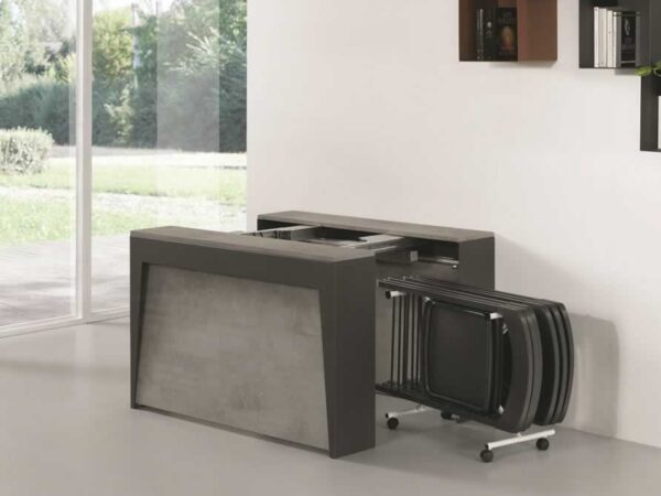 Tavolo-a-consolle-allungabile-con-prolunghe-e-sedie-incorporate-MARVEL-PLUS-10-600x450 Tavoli trasformabili